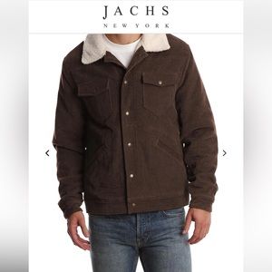 JACHS NEW YORK BROWN SHERPA STRETCH CORDUROY TRUCKER JACKET
